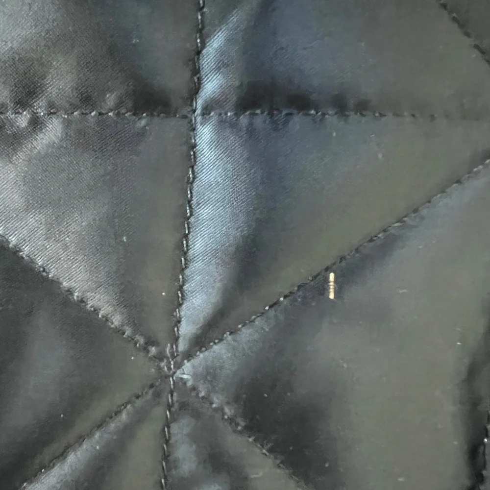 Marc Jacobs Perfume Quilted Black Tote Bag with white flower pin